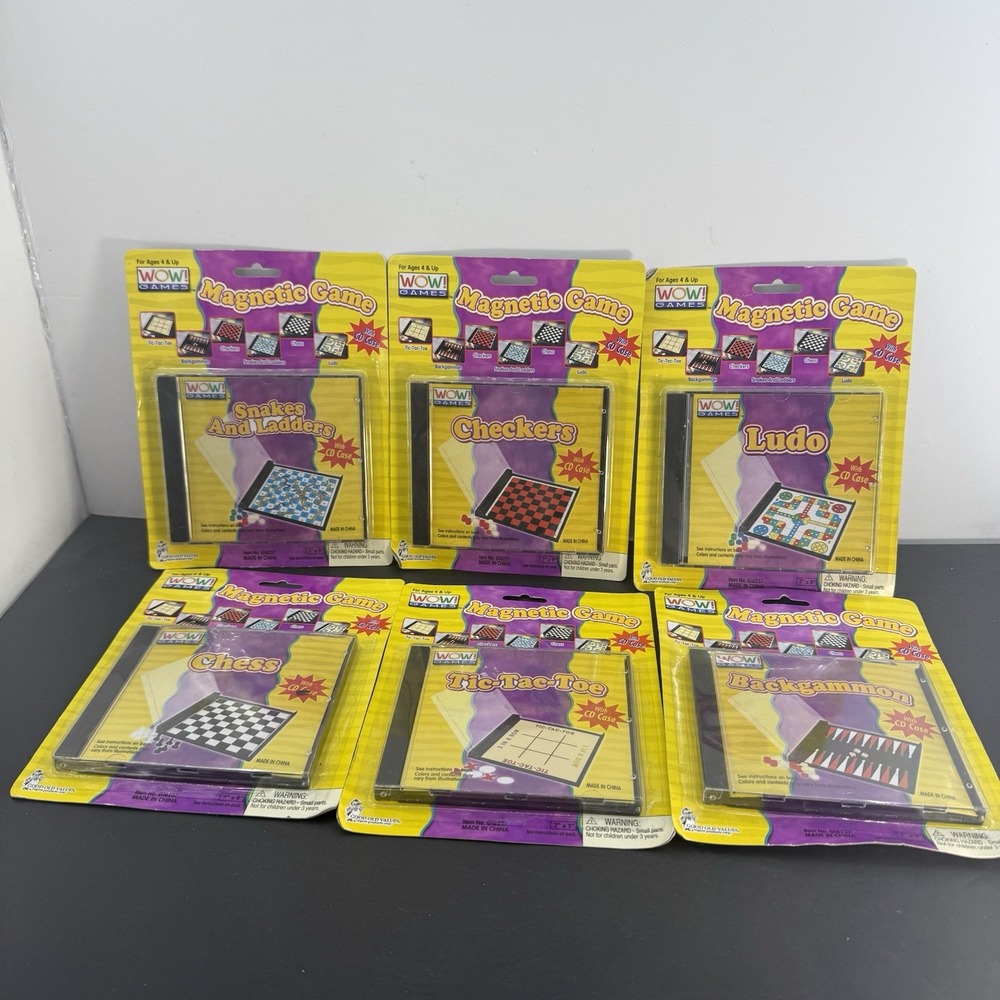 Lot Of 6 Wow Games Magnetic Games Lot New Sealed Portable Games